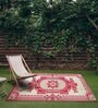 Red Traditional Polyproylene 6 ft x 9 ft Machine Made Picnic  Mats