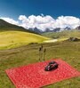 Red Traditional Polyproylene 6 ft x 9 ft Machine Made Picnic Mat