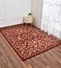 Red Traditional Wool 4 ft x 6 Hand Tufted Carpet