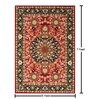 Red Traditional Wool 5 ft x 7 ft Hand Tufted Carpet