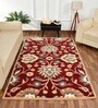 Red Traditional Wool 5 ft x 7 ft Hand Tufted Carpet