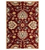 Red Traditional Wool 5 ft x 7 ft Hand Tufted Carpet