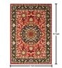 Red Traditional Wool 8 ft x 10 ft Hand Tufted Carpet