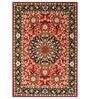 Red Traditional Wool 8 ft x 10 ft Hand Tufted Carpet