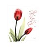 Red tulips (be still and know that I am god) Poster Print Flower Canvas art Print, Modern X-Ray Wall Painting For Living Room D cor