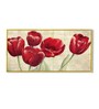 Red Tulips Blooming On Canvas Canvas Art Print