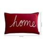 Red Home Velvet 12 x 18 inch Decorative Cushion