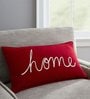 Red Home Velvet 12 x 18 inch Decorative Cushion