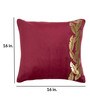 Red Floral Velvet 16 x 16 Inch Cushion Covers (Set of 2)