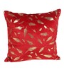 Red Velvet Floral 16x16 inches Cushion Covers (Pack of 2)