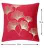 Red Velvet Floral 16X16 Inches Cushion Covers (Pack of 2)