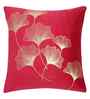 Red Velvet Floral 16X16 Inches Cushion Covers (Pack of 2)