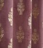 Red Velvet Floral 5 Foot Ring Top Window Curtain