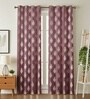 Red Velvet Floral 5 Foot Ring Top Window Curtain
