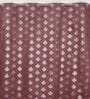 Red Velvet Floral 7 Foot Ring Top Door Curtain