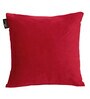 Red Quoted Velvet 16 x 16 Inches Cushion Covers (Set of 2)