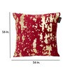 Red Abstract Velvet 16 x 16 Inches Cushion Covers (Set of 2)