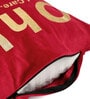 Red Quoted Velvet 16 x 16 Inches Cushion Covers (Set of 5)