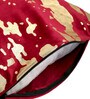 Red Abstract Velvet 16 x 16 Inches Cushion Covers (Set of 5)