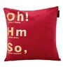 Red Quoted Velvet 16 x 16 Inches Cushion Covers (Set of 5)