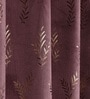 Red Velvet Leaf Print 5Ft Ring Top Window Curtain Pack of 1