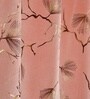 Red Velvet Leaf Print 5Ft Ring Top Window Curtain Pack of 1