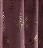 Red Velvet Leaf Print 9Ft Ring Top Long Door Curtain Pack of 1