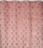 Red Velvet Leaf Print 9Ft Ring Top Long Door Curtain Pack of 1