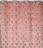 Red Velvet Leaf Print 9Ft Ring Top Long Door Curtains Pack of  2