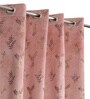 Red Velvet Leaf Print 9Ft Ring Top Long Door Curtains Pack of  2