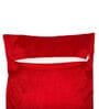 Red Floral Velvet 16 x 16 Inches Cushion Covers (Set of 5)