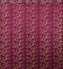 Red Velvet Tree Branch  7 Foot Ring Top Door Curtains Set Of 2