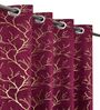 Red Velvet Tree Branch  9 Foot Ring Top Door Curtain