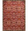 Red Vintage Polyester 4 x 6 Feet Machine Made Carpet