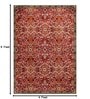 Red Vintage Polyester 4 x 6 Feet Machine Made Carpet