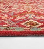 Red Vintage Polyester 6 x 9 Feet Machine Made Carpet