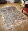 Red Viscose Washed-out 5.3 ft x 7 ft Machine Made Carpet