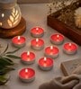 Red Wax Tealight Candles Set Of 30