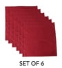 Red White Striped Cotton Blend (Set of 6) Placemat With Napkins