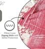 Red Whitee Abstract 144 Tc Cotton Double Bedsheet With 2 Pillowcovers