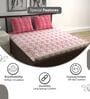Red Whitee Abstract 144 Tc Cotton Double Bedsheet With 2 Pillowcovers