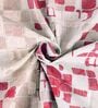 Red Whitee Abstract 144 Tc Cotton Double Bedsheet With 2 Pillowcovers