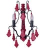 Patrice Red Wood and Steel Candle Wall Light