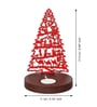 Red Wood Tea Light Candle Holder