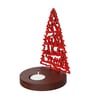 Red Wood Tea Light Candle Holder