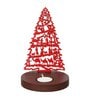Red Wood Tea Light Candle Holder