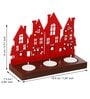 Red Wood Tea Light Candle Holder