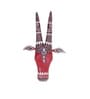 Red Wooden Hand Painted Pichwai Cow Head Faux Animal Bust