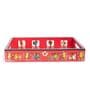 Red Wooden Handpainted  Storage Tray