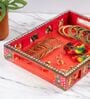Red Wooden Handpainted  Storage Tray